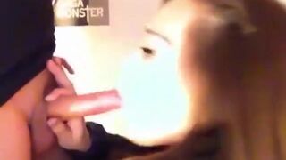 Asian Amateur Babe Gives Boyfriend a Blowjob