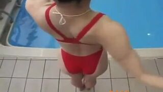 Big Booty Japanese Swim Lesson with Interracial Couple