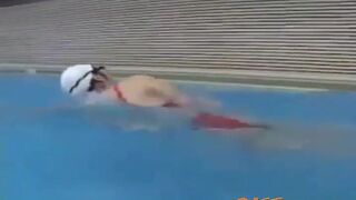 Big Booty Japanese Swim Lesson with Interracial Couple