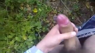 Outdoor Masturbation: Stroking My Massive Uncut Cock