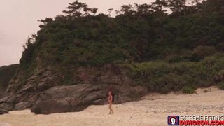 Jock Lifeguard and handsome Brian Bonds got into a hardcore fisting on the shore