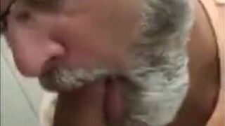 Old Man Receives a Blowjob