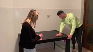 Hot Blonde Fucked By Neighbor On Kitchen Table