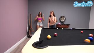 Two Sexy Horny Amateur Teen Lesbians Fuck On Pool Table