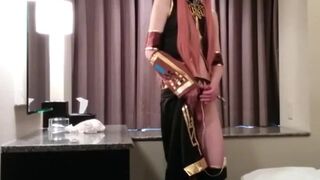 Asian Crossdresser Cums Cosplaying