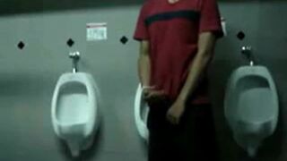 Public Handjob in a Restroom by Bigcockflasher