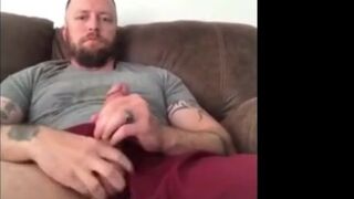 Fat Bear Masturbating His Big Cock