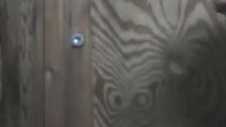 Black Hunk Sucks Big Cock Through Glory Hole