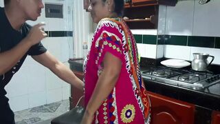 Trying My Stepmother's Delicious Pussy in the Kitchen. Full Video