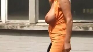 Big-Breasted German MILF Goes Wild in Public