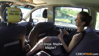 Czech Taxi E10: Brunette squirts all over the car