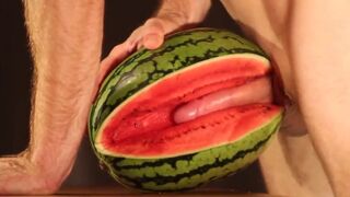 Muscular Stud Fucks and Cums on Watermelon