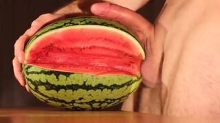 Muscular Stud Fucks and Cums on Watermelon