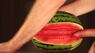 Muscular Stud Fucks and Cums on Watermelon