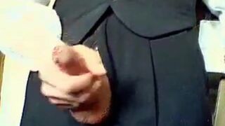 Amateur Daddy Stroking Hard in a Suit