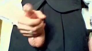 Amateur Daddy Stroking Hard in a Suit