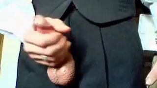 Amateur Daddy Stroking Hard in a Suit