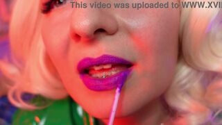 lipstick seduce - ASMR closeup video of pin up MILF Arya