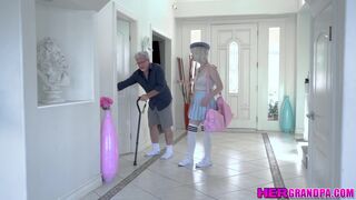 Annie Archer gives stepgrandpa a helping hand