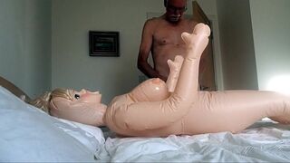 Skinny Amateur Barebacked by Daddy and His Sex Doll