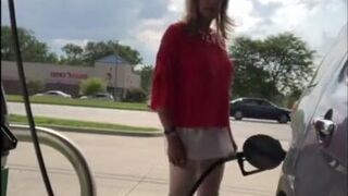 Crossdresser Fun at the Gas Station