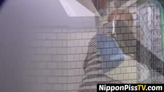 Attractive mystery film of Japanese darlings in open bathroom