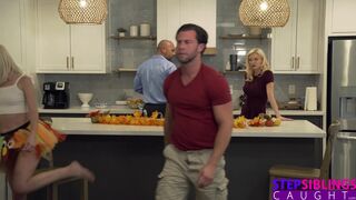 Katie Kush & Jessie Saint use Stepbro's Dick to teach Turkey stuffing Lessons - S15:E5