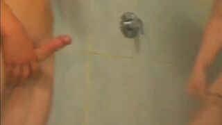 2 Twinks' Cockfight in the Shower Caught on Voyeur Cam