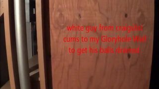 Black Guy Swallows White Cum at Glory Hole