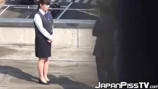 Cute Japanese  peeing outdoors in hot compilation