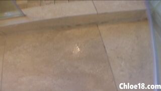 Chloe 18 Rubbing and Lick Pussy in Shower