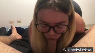 Big-Titted Blonde BBW Sucks and Strokes