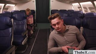 Private TS attendant fucks horny fat passenger