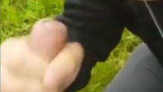 Twink Sucks Big Cock Outdoors and Swallows Cum