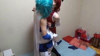 2 Asian Crossdressers Give a Handjob