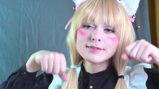 Nekopara Cosplayer Rides Dildo and Squirts - Amateur Solo