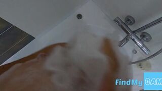 Big-Ass Black Teen's Solo Shower Footjob on Webcam