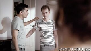 DarkestTaboo.com - Syren DeMer takes on her stepson and his friend in a wild encounte