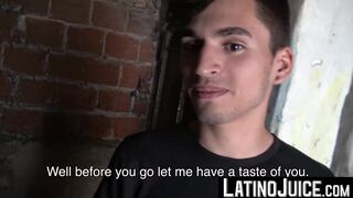 LatinoJuice.com - Slender gay Ross stuffed his mouth with an enormous cock for cash