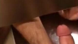 Small-Cock Man Masturbating in a Public Restroom