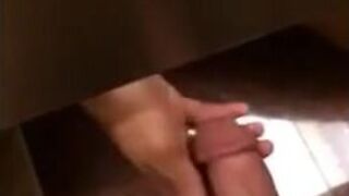 Small-Cock Man Masturbating in a Public Restroom