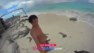 Big-Cock Men Jerk Off at a Cuba Beach