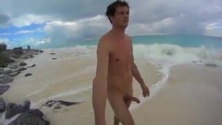 Big-Cock Men Jerk Off at a Cuba Beach