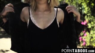 PornTaboos.com - Hitchhiker bimbo threesome with two guys in a taboo porn video