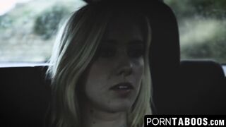 PornTaboos.com - Hitchhiker bimbo threesome with two guys in a taboo porn video