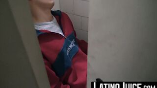 LatinoJuice.com - Me and kinky Nicolas jerk each others huge cocks inside the public