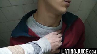 LatinoJuice.com - Me and kinky Nicolas jerk each others huge cocks inside the public