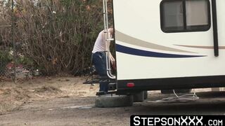 StepsonXXX.com - My white haired stepdad Sherman Maus drills my ass while waiting for