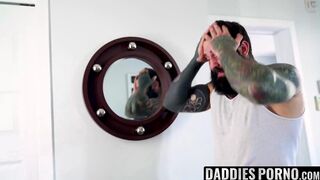 DaddiesPorno.com - DILF seduces stepson in the shower during a hot summer day