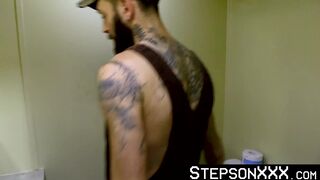 StepsonXXX.com - My bearded stepdad Matt Muck shoves his huge flashlight into my dark